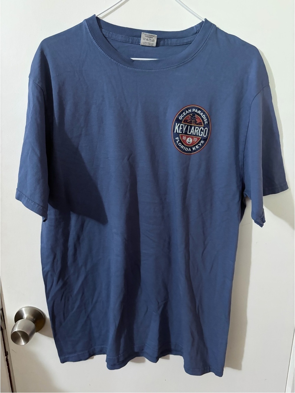 NWOT Men’s Blue 84 Medium Key Largo Florida Dark Blue Graphic Tee Tote13